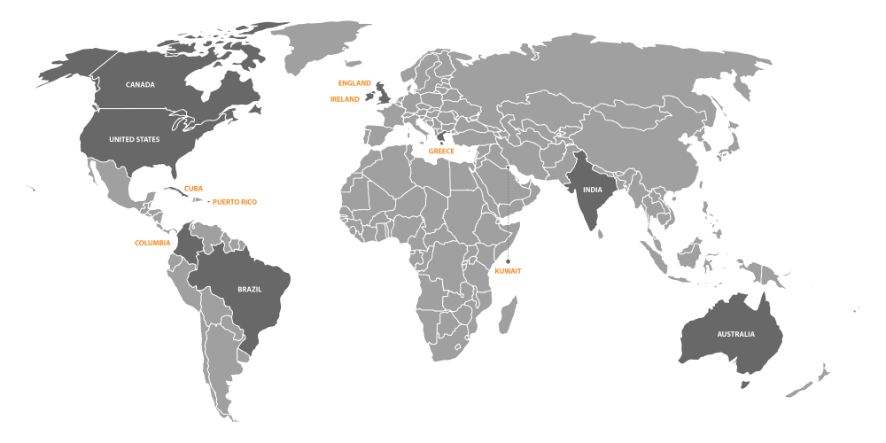 Primary Services global operations map